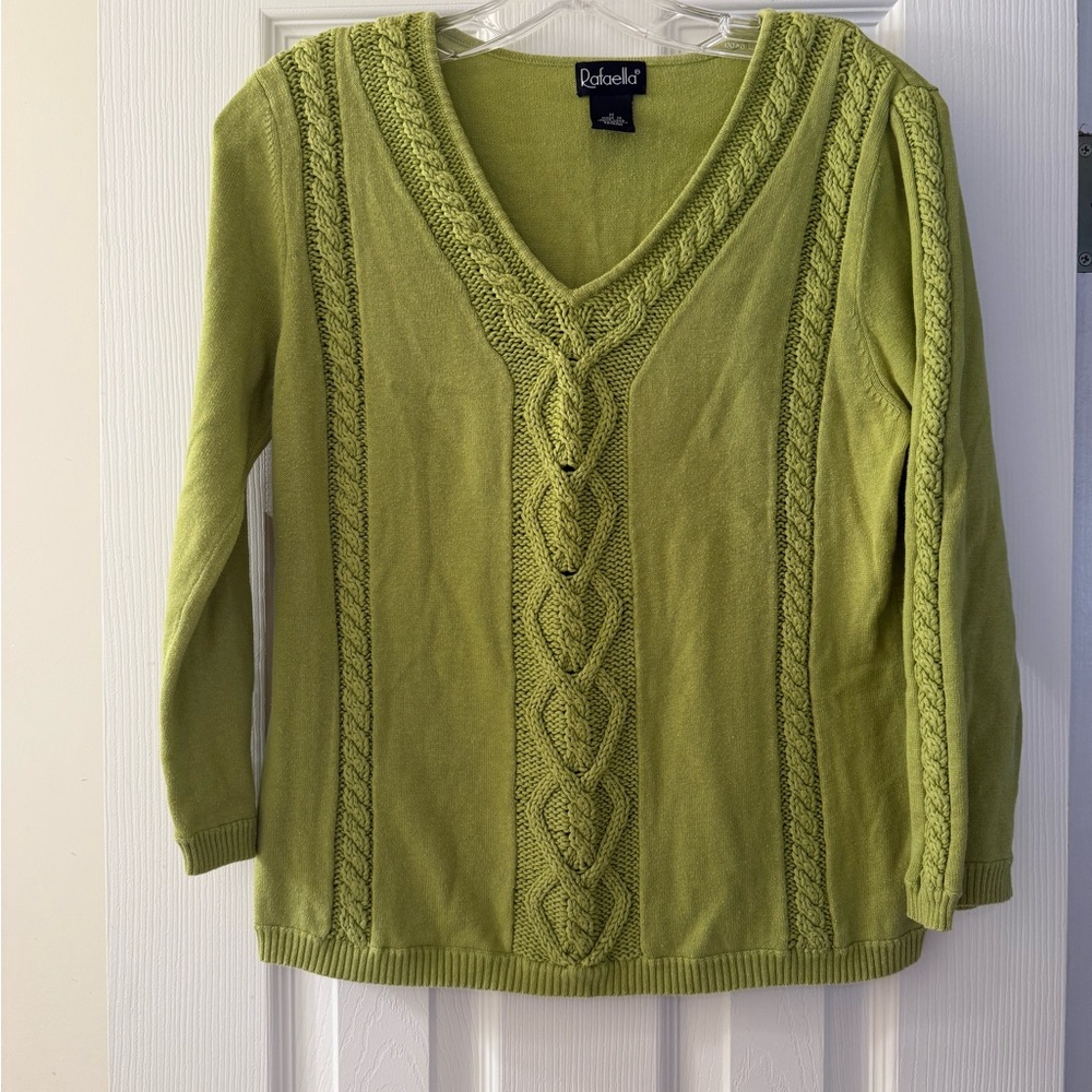 Green Cable Knit Sweater
